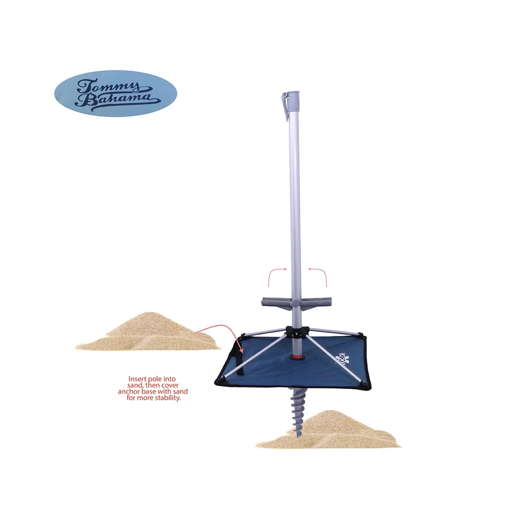 7 ft Fiberglass Beach Umbrella with Folding Anchor Base R49470