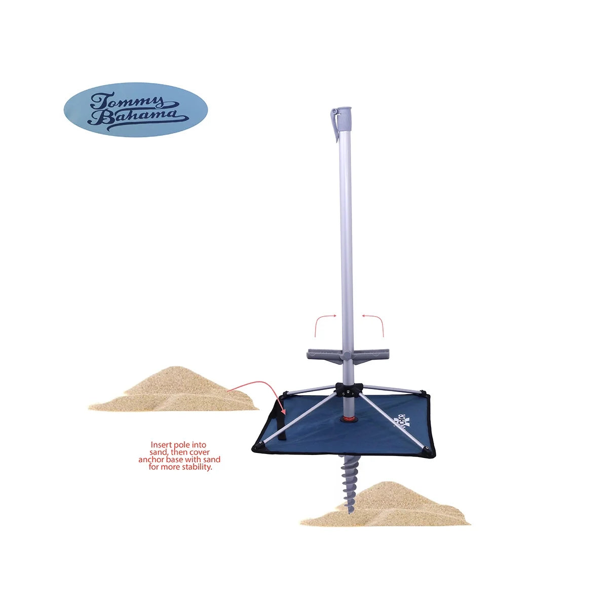 7 ft Fiberglass Beach Umbrella with Folding Anchor Base R49470