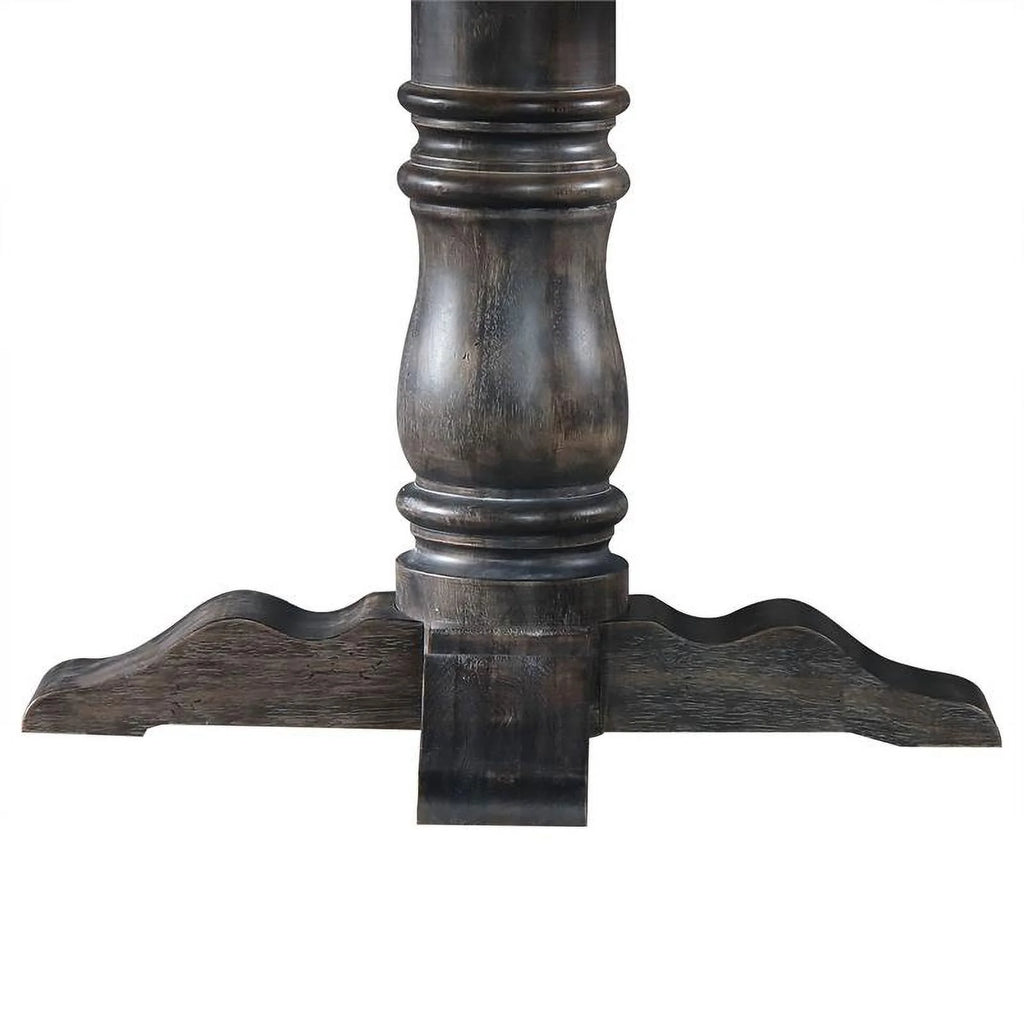 Weathered Gray Wooden Round Dining Table C870