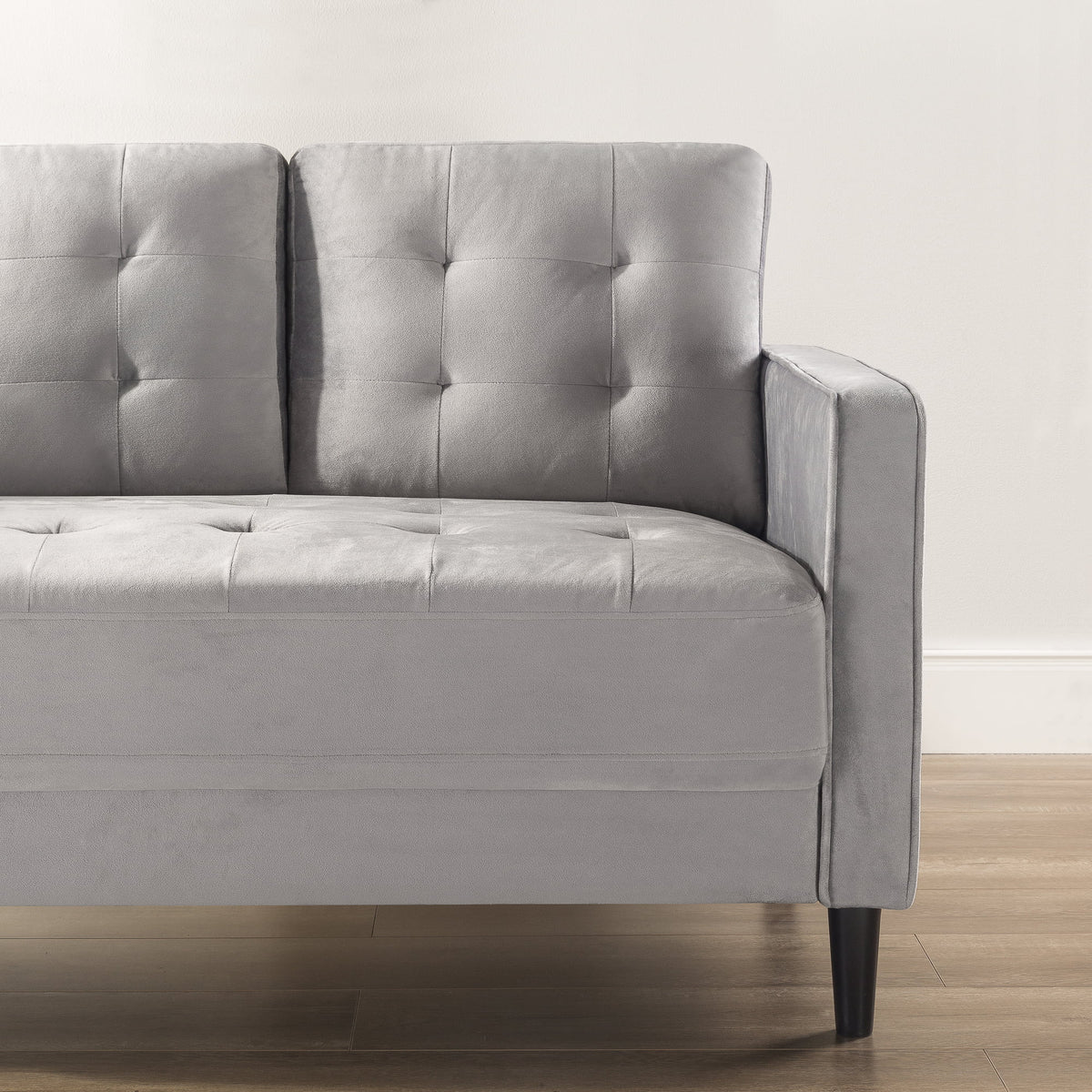 Grey Velvet Loveseat V1432