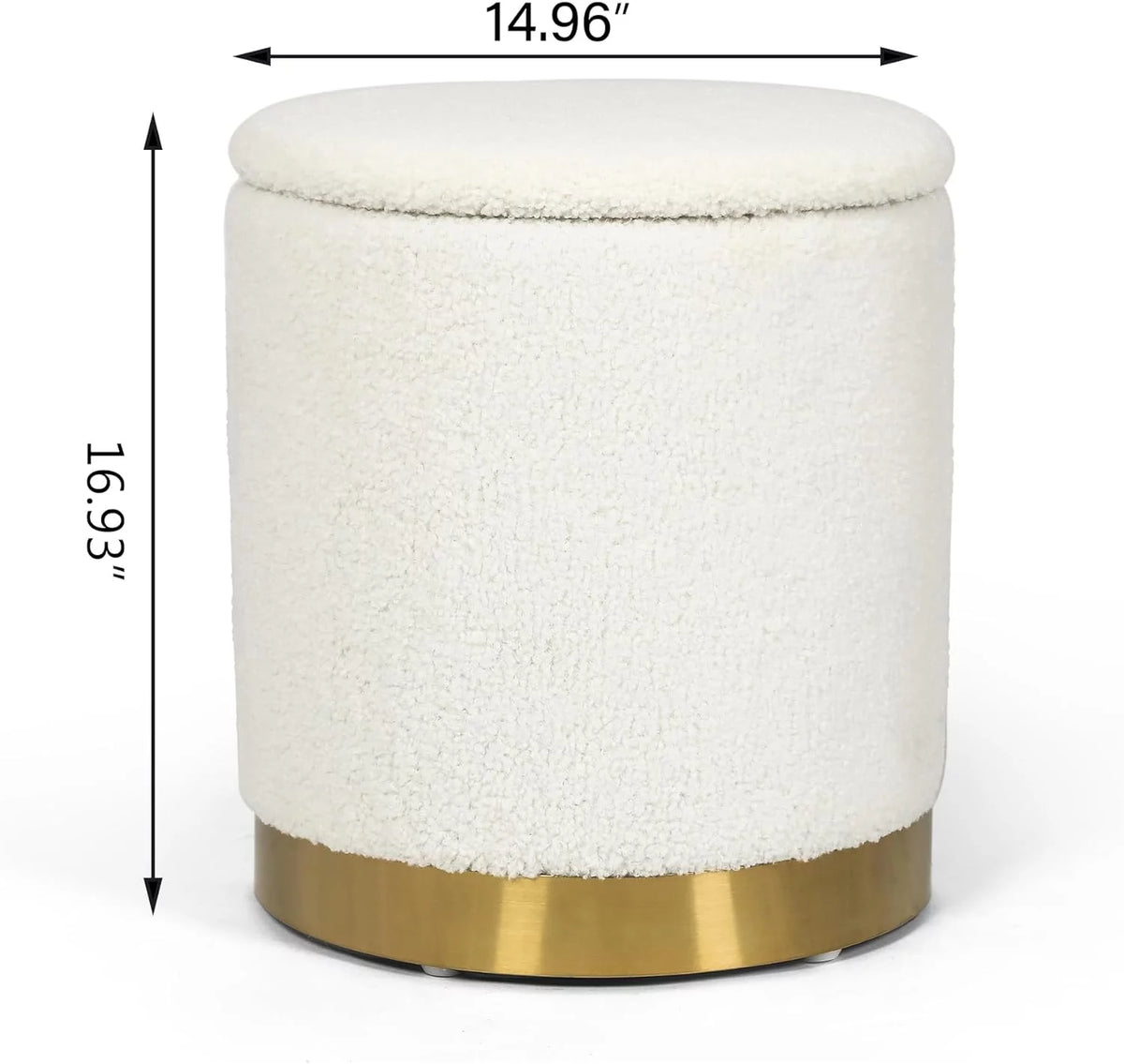 White Round Storage Ottoman with Removable Lid R69954