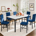 Faux Marble 7 Piece Dining Table Set with Chairs S768214