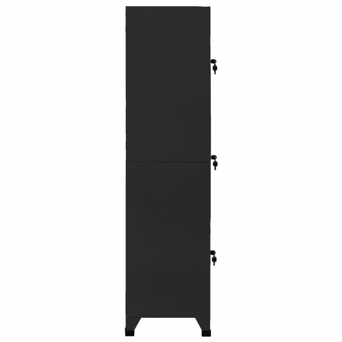 Black Steel Locker Cabinet with 3 Lockable Doors E18327