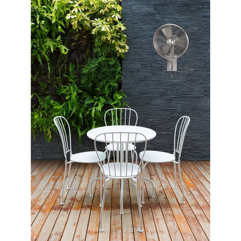 15 in. Indoor/Outdoor Brushed Nickel Wall Mount Fan R234