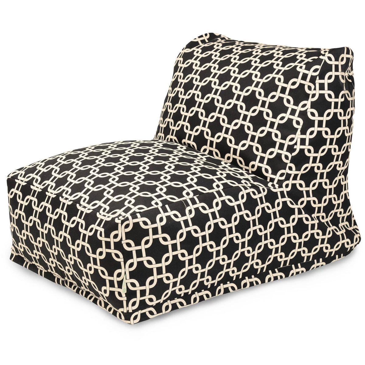 Black Indoor Outdoor Chair Lounger Bean Bag 36 in L x 27 in W x 24 in H U67931