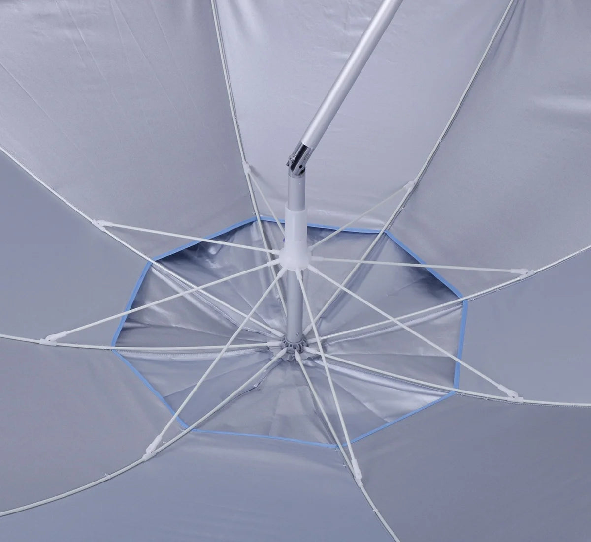 7 ft Fiberglass Beach Umbrella with Folding Anchor Base R49470