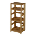Medium Oak Wood 3-Shelf Standard Bookcase R479031