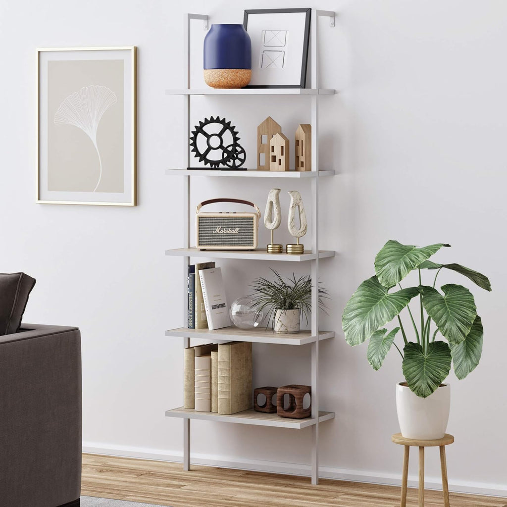 5-Shelf Oak Wood Modern Bookcase J79250
