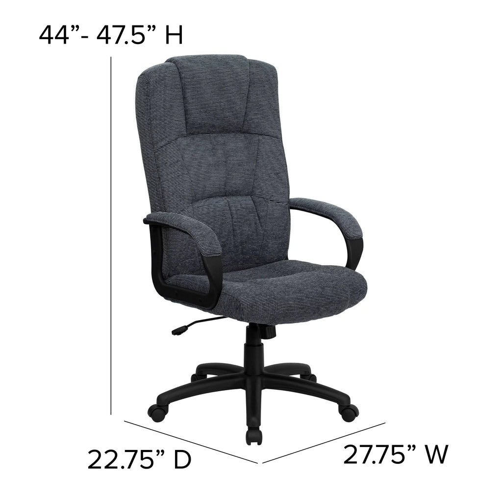 Gray Fabric Executive Swivel Office Chair with Arms V81045