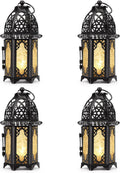 Black 4PCS Glass Candle Holder Lanterns U675