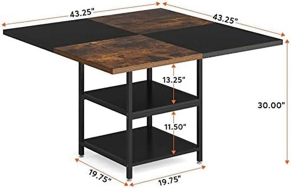 Round Dining Table 47 inch Faux Marble Top Metal Base B2800