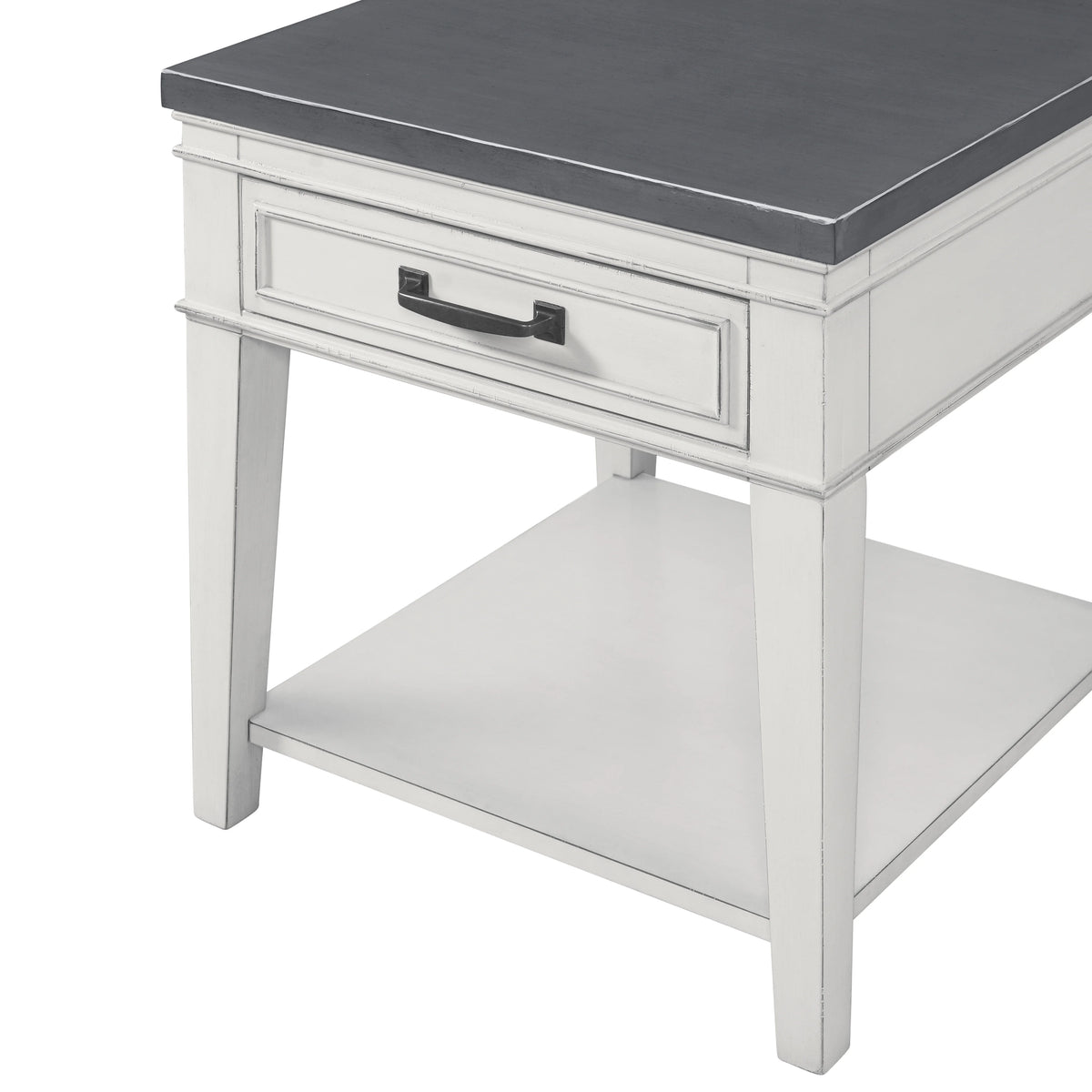 White and Grey 1 Drawer End Table J399054