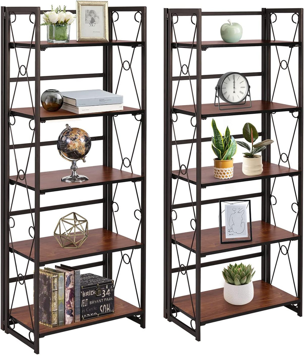 5 Tier Dark Brown Bookshelf H814918
