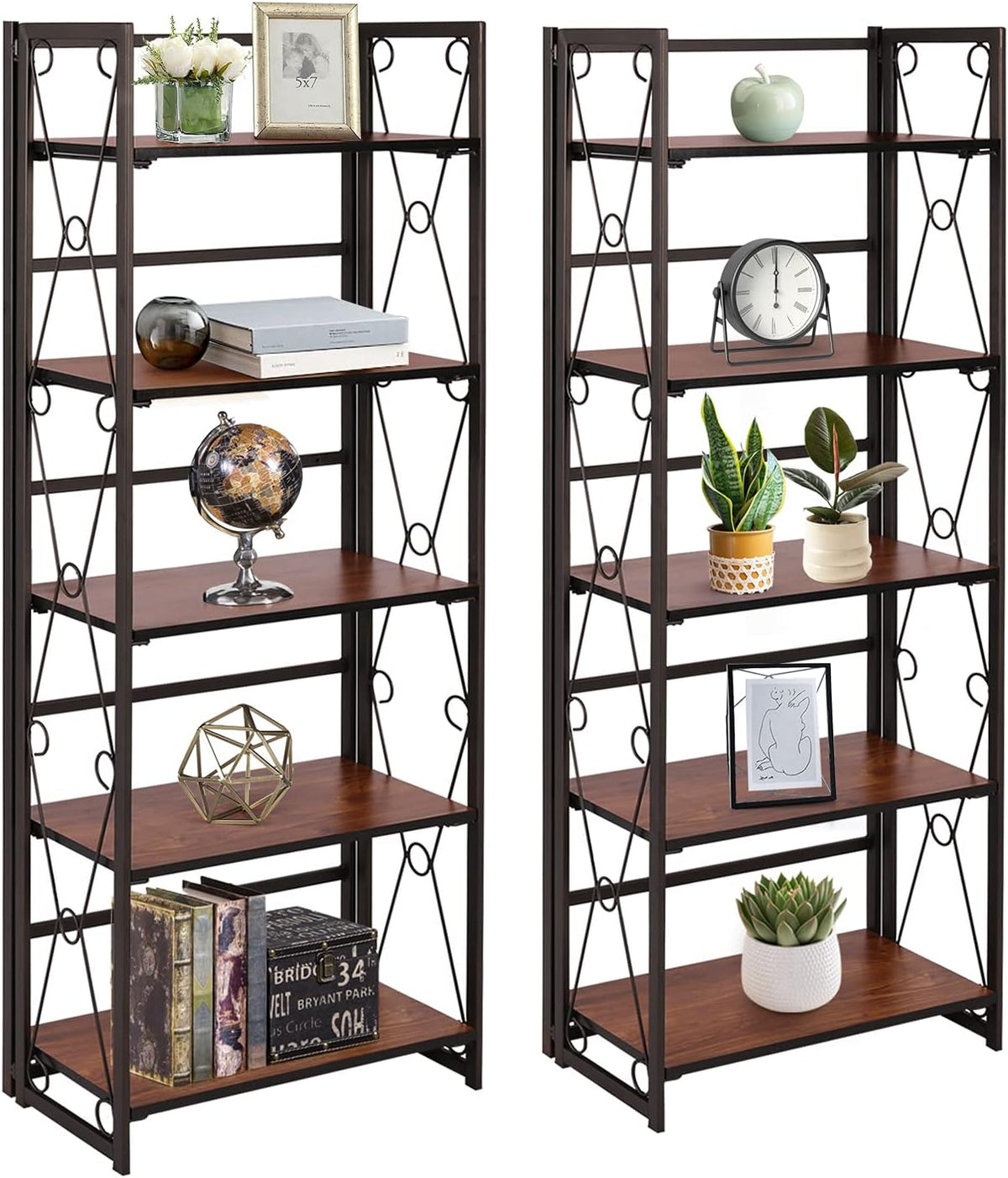 5 Tier Dark Brown Bookshelf H814918