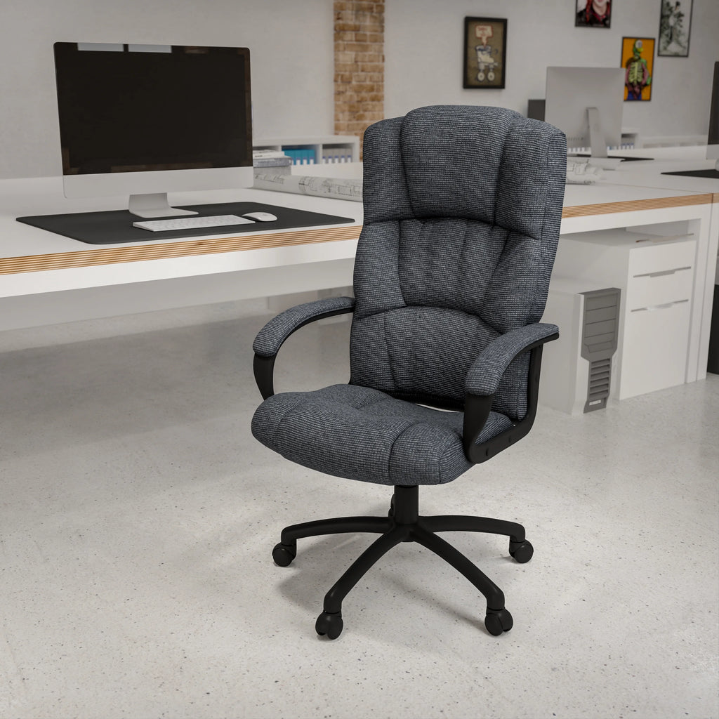 Gray Fabric Executive Swivel Office Chair with Arms V81045