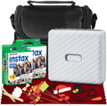 FUJIFILM INSTAX Link Wide Smartphone Printer Ash White Bundle with Wide Instant Film 20 Exposures J597961