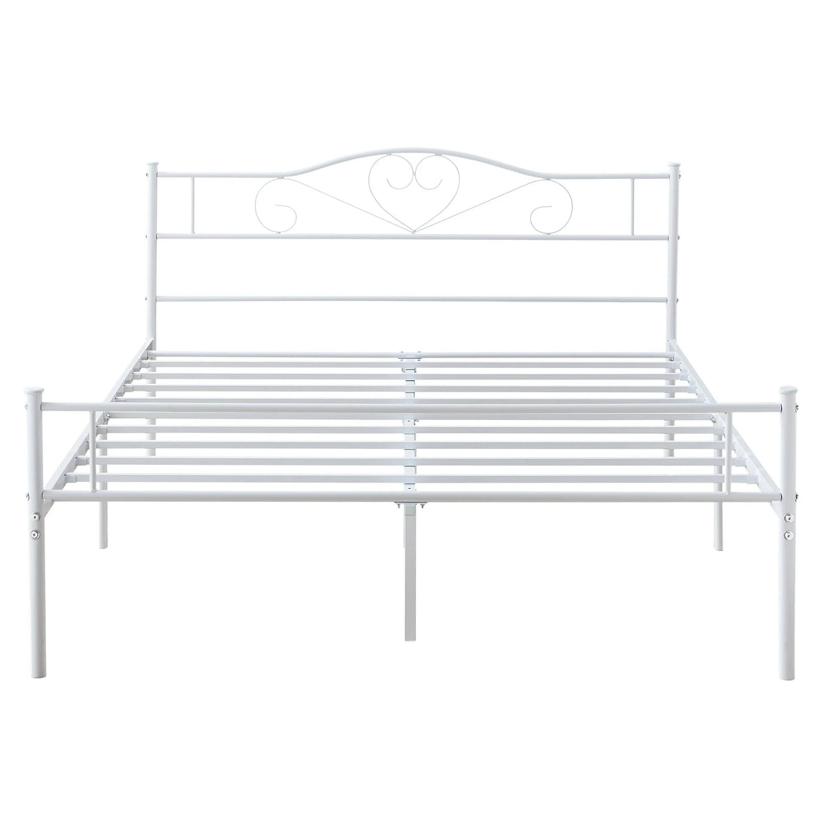 Queen Size White Platform Bed with Headboard R38824