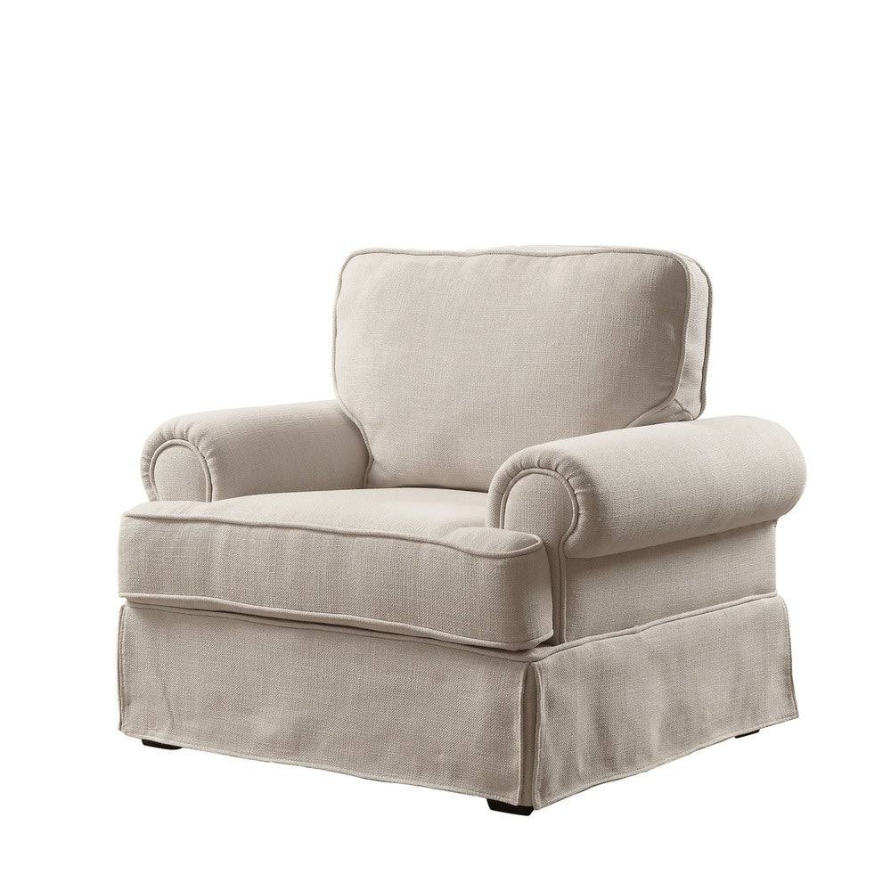 Dark Grey Linen Fabric Accent Chair K902205