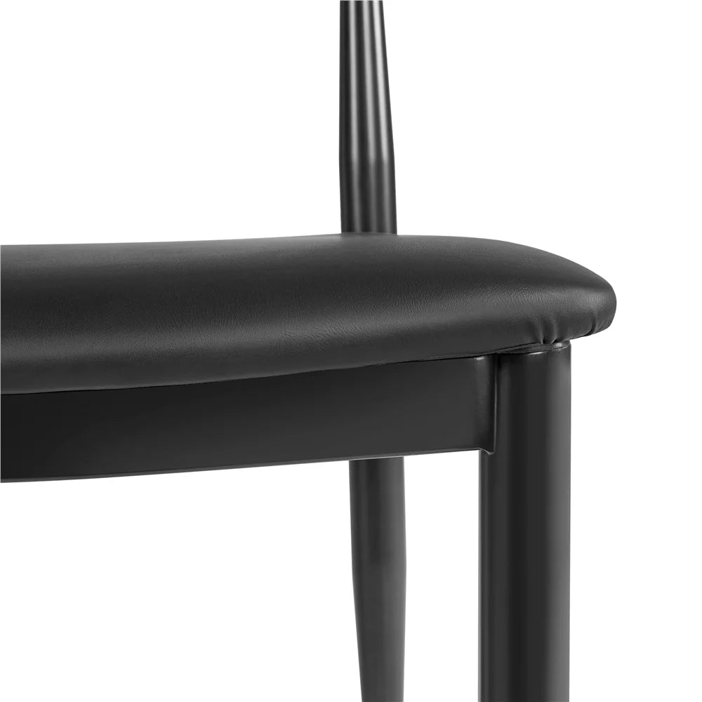 Set of 2 Black Leather Dining Chairs V850413