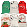 6 Pack Christmas Canvas Gift Bags with Drawstrings B753