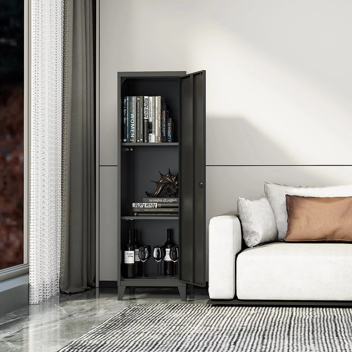 Metal Locker Storage Cabinet with Locking Door K8818