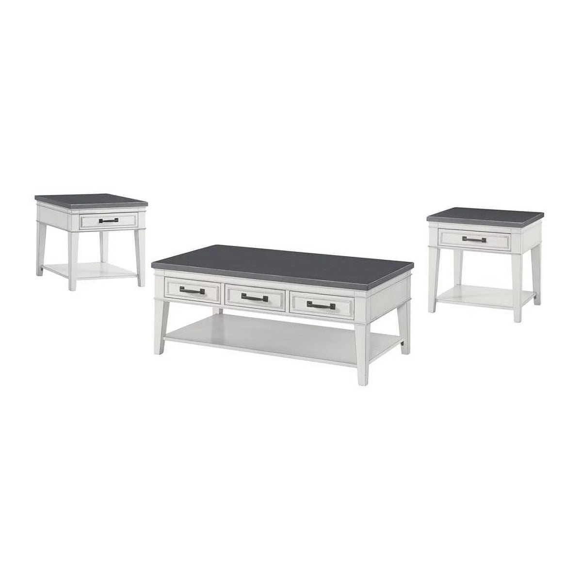 White and Grey 1 Drawer End Table J399054