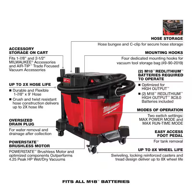 9 Gal. Cordless Wet/Dry Shop Vacuum Kit with Utility Brush and Nozzle X792676