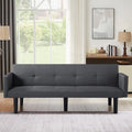 Blue Faux Suede Futon Sofa Bed W991