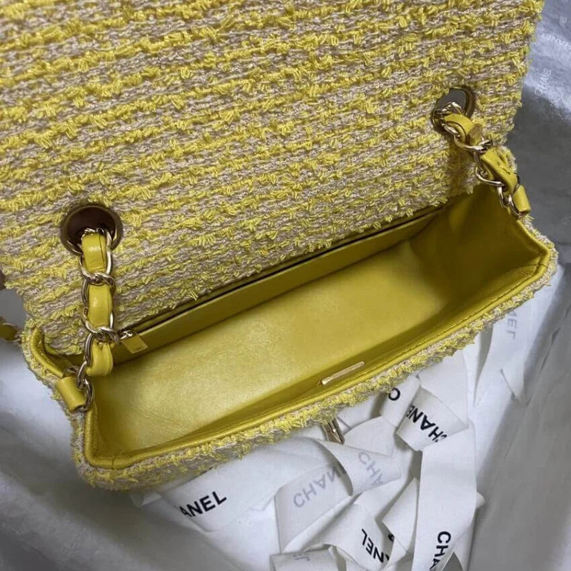 Yellow Tweed Bag H751