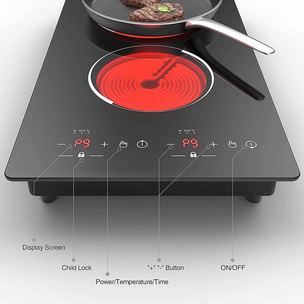 12 Inch Built-in Ceramic Electric Cooktop with 2 Burners N8181