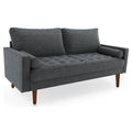 Gray Velvet Wood Sofa U1932