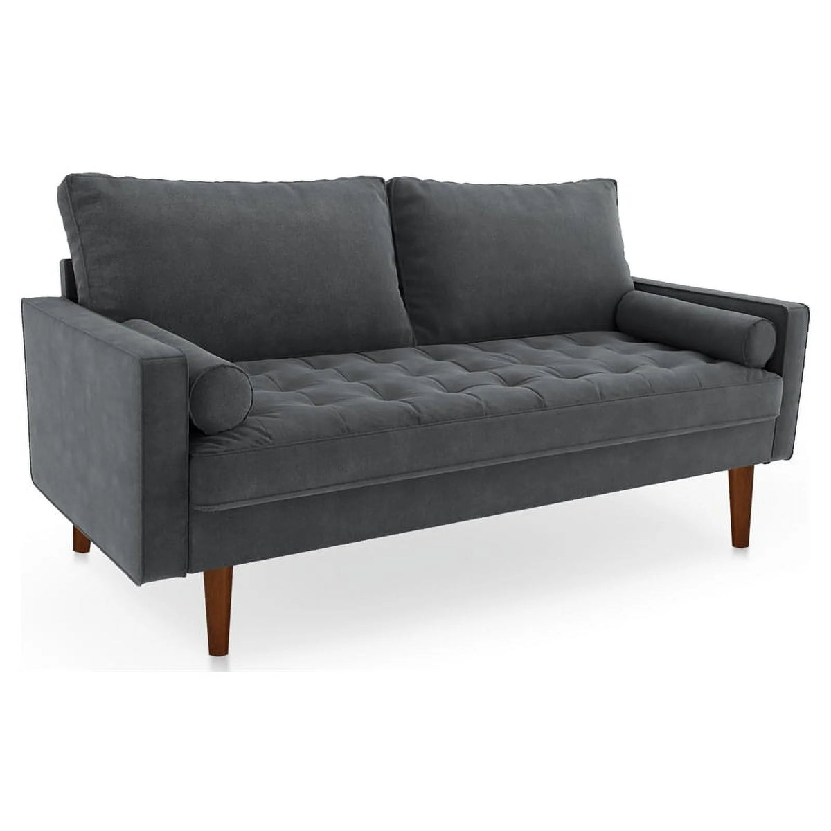 Gray Velvet Wood Sofa U1932