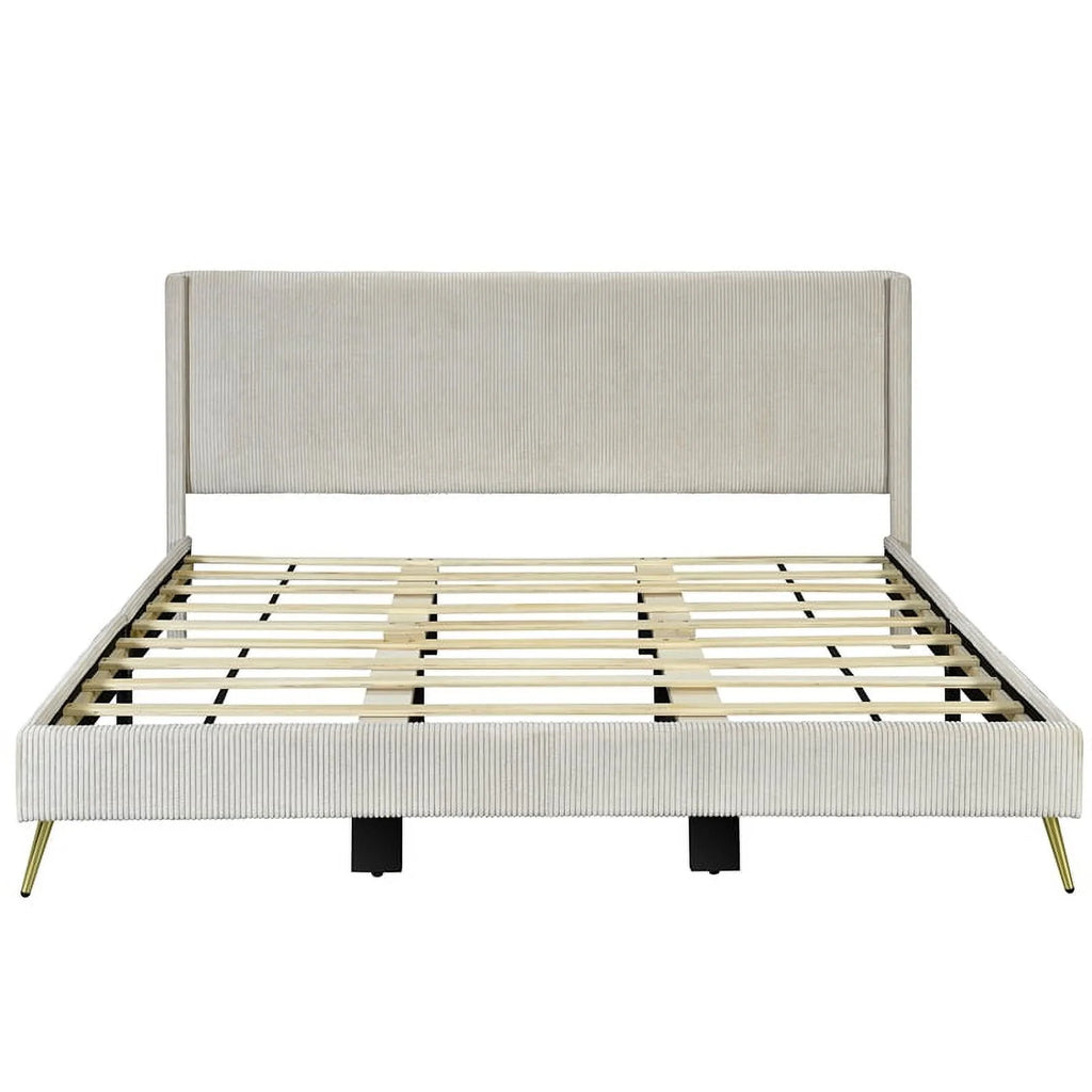 Solid Wood & Velvet King Size Bed P844084
