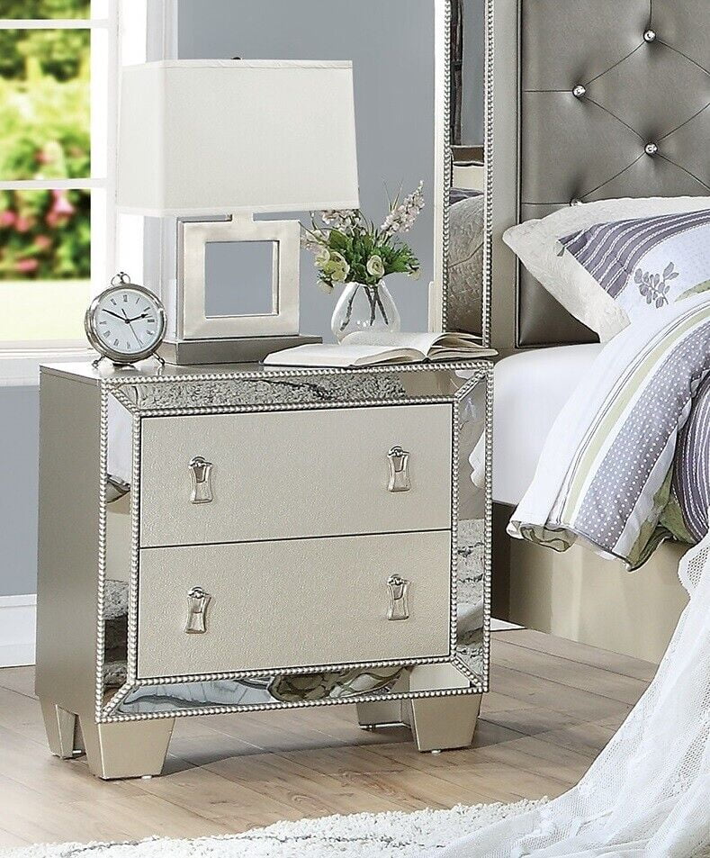 King Size Bed 2x Nightstand 3pcs Set Upholstered Tufted Headboard W810