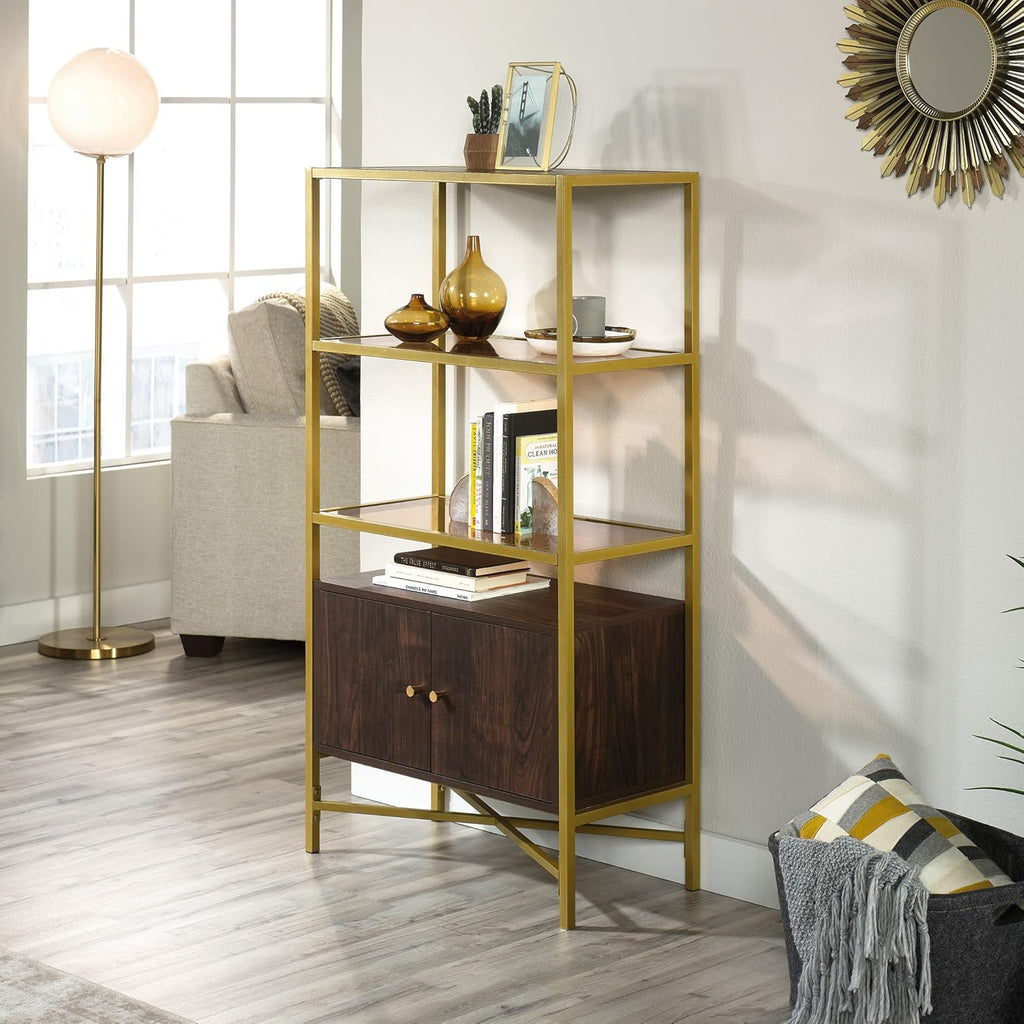 Bookcase with Doors, Rich Walnut Finish A7707