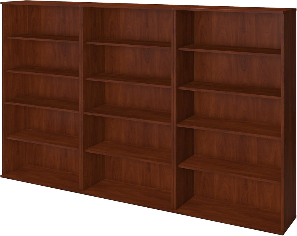 66H Bookcase Storage Wall in Hansen Cherry H589