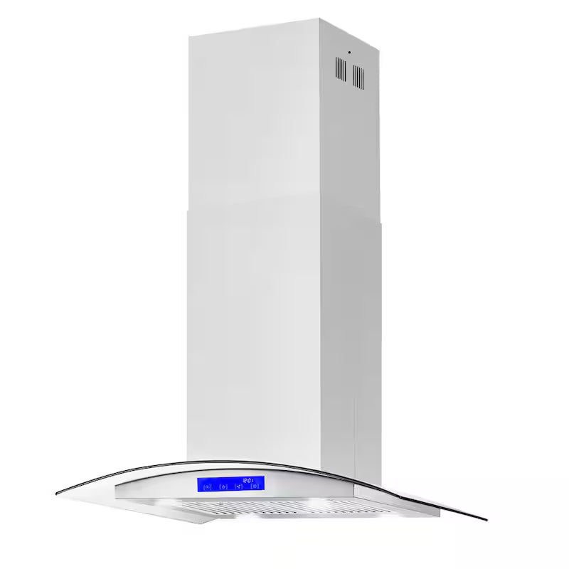 30 in. Stainless Steel Ductless Island Range Hood with Carbon Filter Kit O328