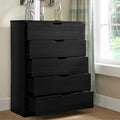 Brown 5 Drawer Wood Dresser L968