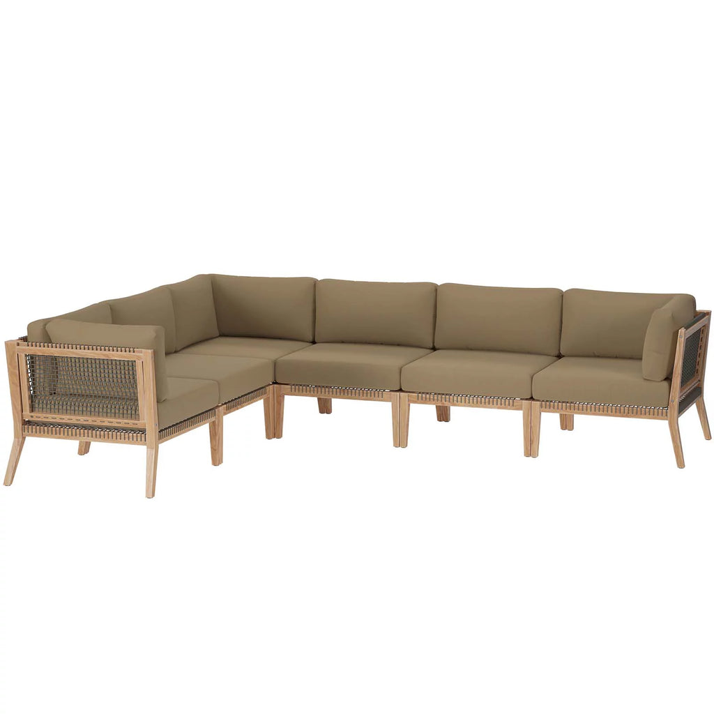 Teak Wood 6-Piece Sectional Sofa D33324