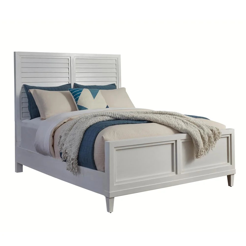 White Wood King Panel Bed Y580221