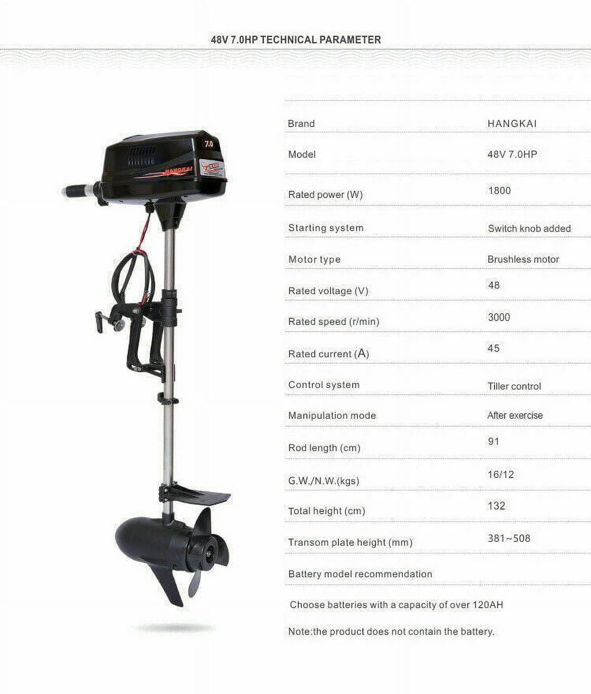 Brushless Outboard Boat Motor 1.8KW Engine Q12208