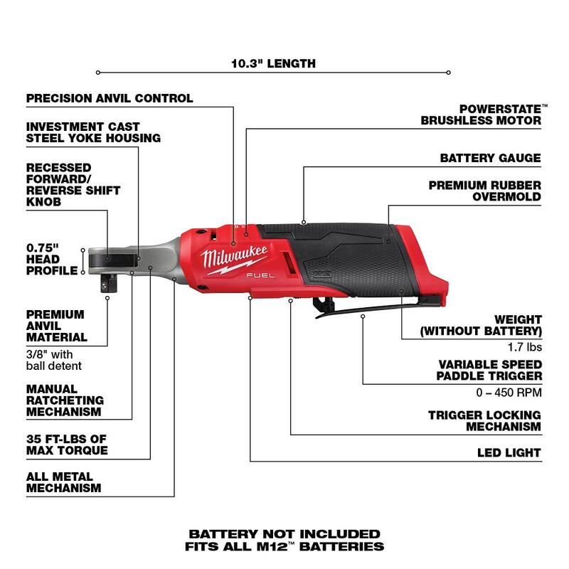 12V Lithium-Ion Brushless Cordless 3/8 in. Impact Wrench Kit & 3/8 in. Ratchet J705