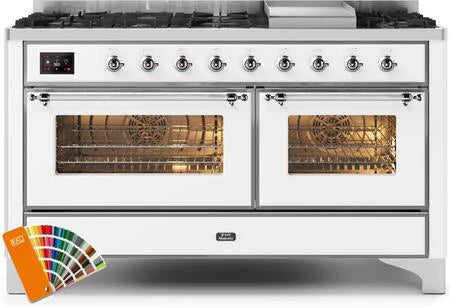 60 Dual Fuel Propane Gas Range with Chrome Trim G862