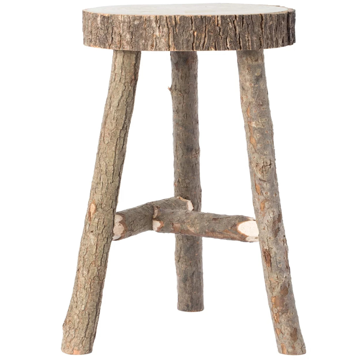 Antique Natural Wooden Accent Stool Side Table L8912