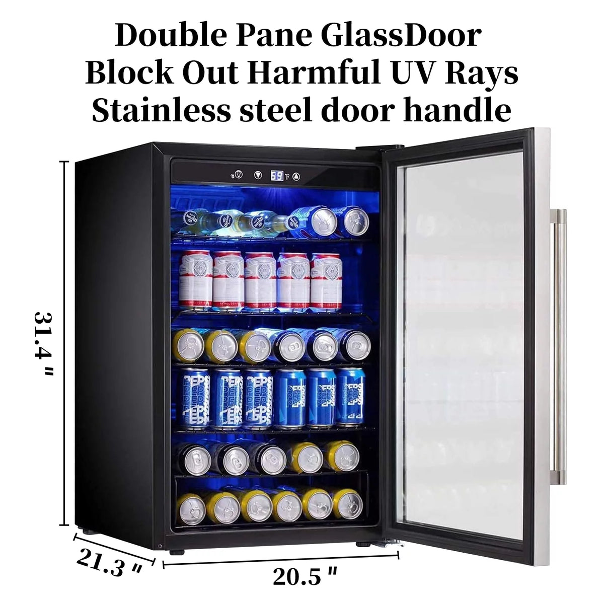 4.4 Cubic Feet 145 Can Beverage Refrigerator Glass Door V35227