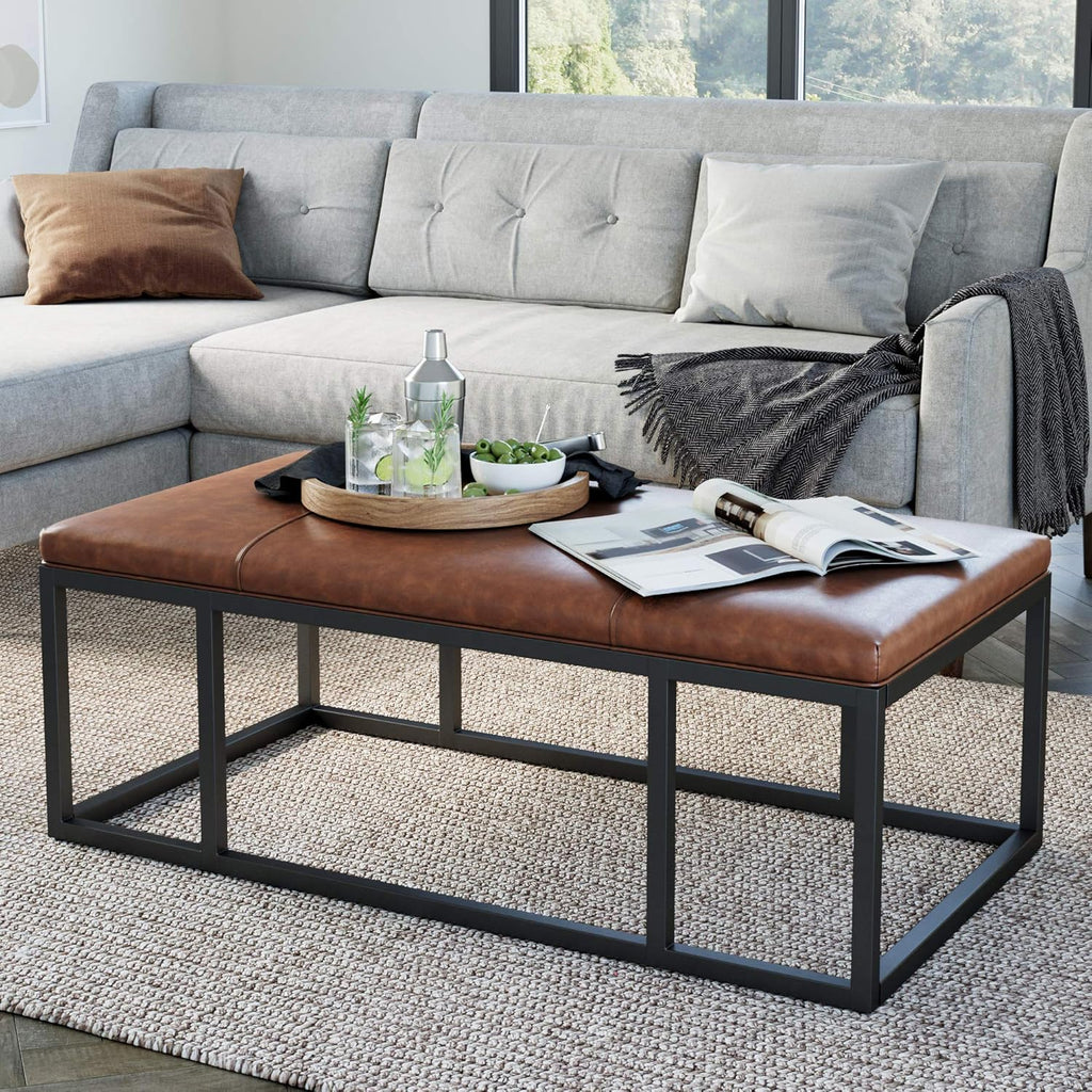 Walnut Acacia Veneer Metal Coffee Table J1293