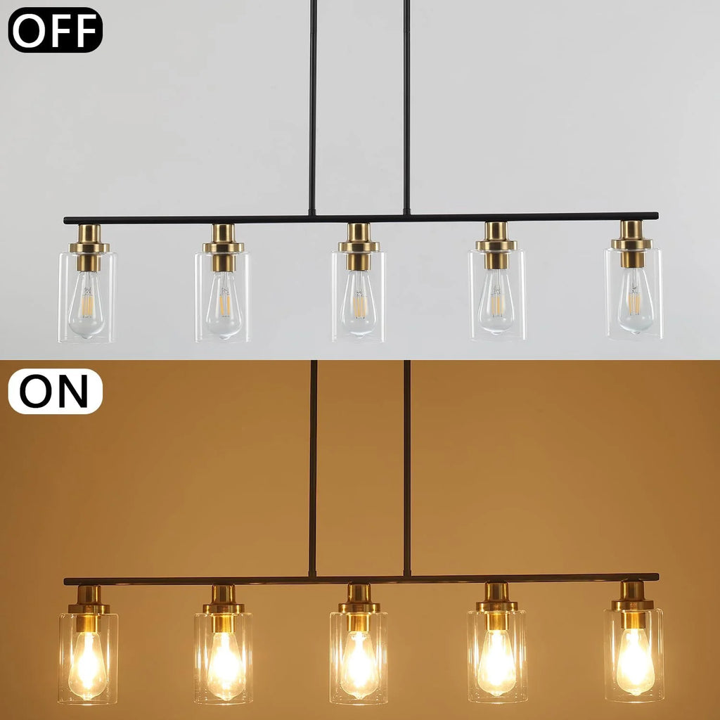 5 Lights Clear Glass Shade Island Light M40661