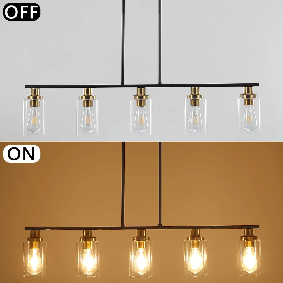 5 Lights Clear Glass Shade Island Light M40661