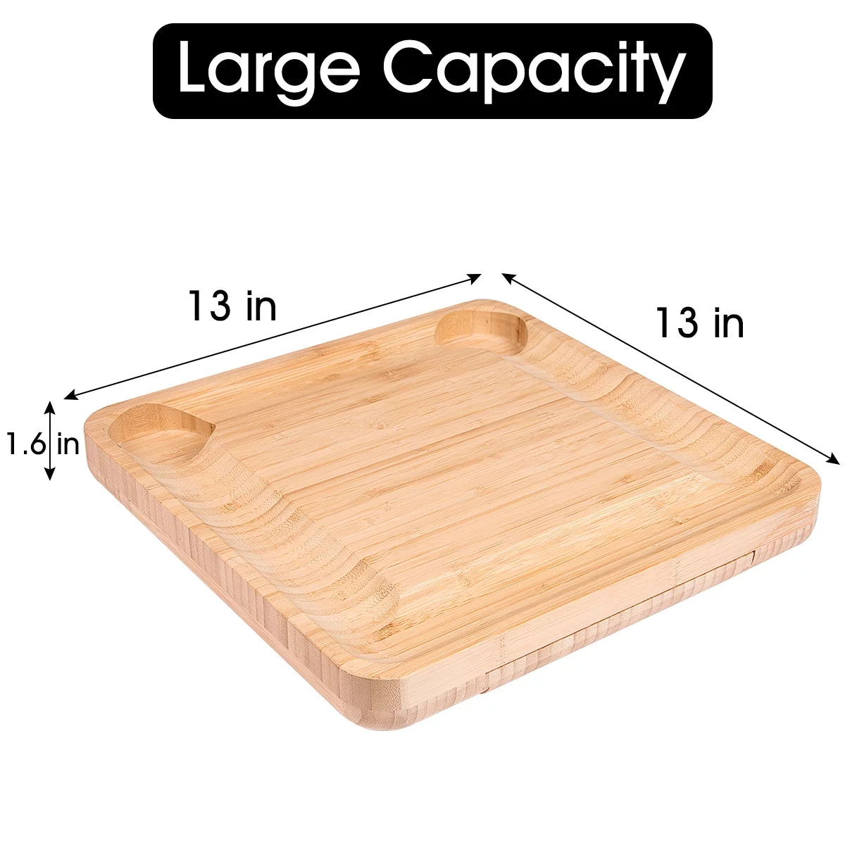 Bamboo Charcuterie Board Set with 4 Stainless Steel Cheese Knives X4470
