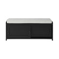 Black Storage Bench with Cabinets Z6676